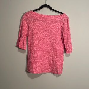 Pink polka dot Lilly Pulitzer quarter sleeve shirt